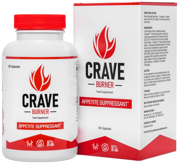 Crave Burner appetite suppressant supplement bottle review 2026