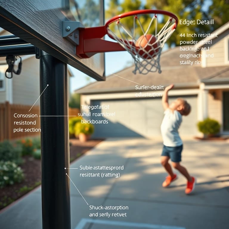 portable hoop in action